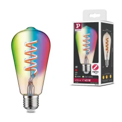 Filament 230 V Smart Home Zigbee 3.0 Ampoules LED ST64 E27 470lm 6,3W RGBW+ gradable Doré