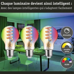Filament 230 V Smart Home Zigbee 3.0 Ampoule LED E27 3x470lm 3x6,3W RGBW+ gradable Doré