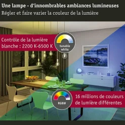 Filament 230 V Smart Home Zigbee 3.0 Ampoule LED E27 3x470lm 3x6,3W RGBW+ gradable Doré