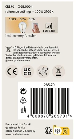 Filament 230 V 3-Step-Dim Ampoule LED E27 4x470lm 4x5W 2700K gradable Clair