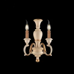 Fiorenza Applique en bois ivoire et feuille d'or 2 lumières .18 P.16 BL172-AP2-AV