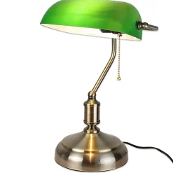 FISHTEC - Lampe de Banquier Verte - Culot E27 - Interrupteur Chaînette 38 CM