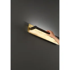 Foglia - Applique LED 12W, CCT 2700K-4000K, L.43 cm, orientable à 340, 960 lm, IP20 - Perenz - Feuille d'or