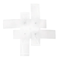 Frida - Applique 2 lumières E27 en verre blanc satiné - Cadre chromé, max 2x70W, ampoules exclues, largeur 70cm