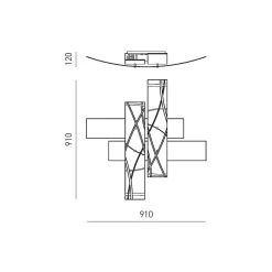 Frida - Applique 4 lumières E27 en verre blanc satiné - Cadre chromé, max 4x52W, ampoules exclues, largeur 91cm