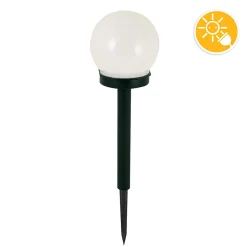 GLOBE: lampe de jardin solaire LED diamètre10cm. En plastique