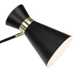 GOLDY Lampadaire 1L noir dépoli-doré E27 28W - métal - ampoule non incluse