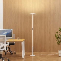 Grand lampadaire de bureau blanc LED dimmable - Lelia