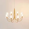 Grand lustre baroque doré 8 bras verre transparent - Cerenova