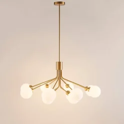 Grand lustre élégant laiton à 12 boules - Audrey