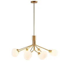 Grand lustre élégant laiton à 12 boules - Audrey