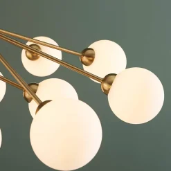 Grand lustre élégant laiton à 12 boules - Audrey