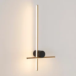 Grande applique design LED entrecroisée noir et laiton - Mallow