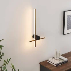 Grande applique design LED entrecroisée noir et laiton - Mallow