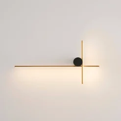 Grande applique design LED entrecroisée noir et laiton - Mallow