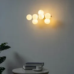 Grande applique dorée expressive avec verres blancs - Ambrosia