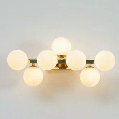 Grande applique dorée expressive avec verres blancs - Ambrosia