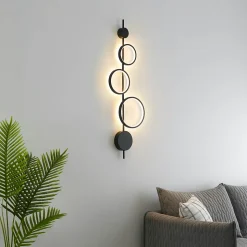 Grande applique graphique noire LED - Saretti