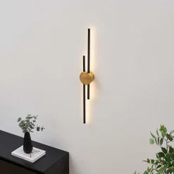 Grande applique noire et laiton aux lignes épurées 89 cm - Pia