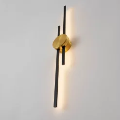 Grande applique noire et laiton aux lignes épurées 89 cm - Pia