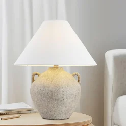 Grande lampe de table aspect pierre RITA - Blanc