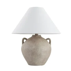 Grande lampe de table aspect pierre RITA - Blanc