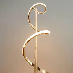 Grande lampe LED cascade spirale dorée - Simaria