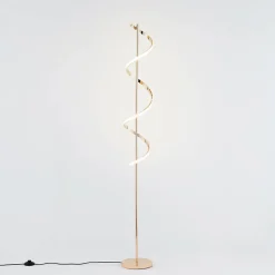 Grande lampe LED cascade spirale dorée - Simaria
