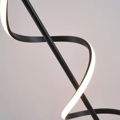 Grande lampe LED cascade spirale noire - Simaria