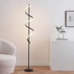 Grande lampe LED cascade spirale noire - Simaria