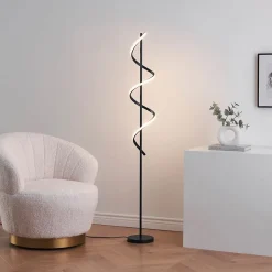 Grande lampe LED cascade spirale noire - Simaria