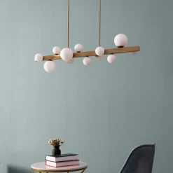 Grande suspension à 12 sphères blanches - Oromia