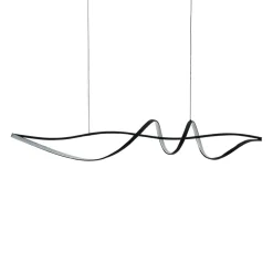 Grande suspension spirale noire 120 cm de long - Lybella