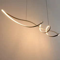 Grande suspension spirale noire 120 cm de long - Lybella