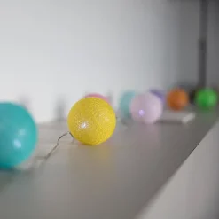 Guirlande boules de coton MIMY COLORS SOLAR Multicolore Coton 3.8M