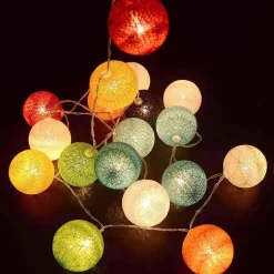 Guirlande boules de coton MIMY COLORS SOLAR Multicolore Coton 3.8M