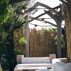 Guirlande esprit guinguette Feria Little Garden E27 IP44 blanc chaud 15m noir