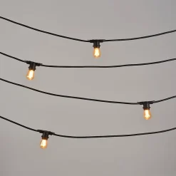 Guirlande esprit guinguette Feria Little Garden E27 IP44 blanc chaud 15m noir