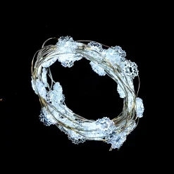 Guirlande fil cuivre 20 flocons blanc