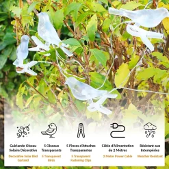 Guirlande FISHTEC luminaire Oiseau Solaire