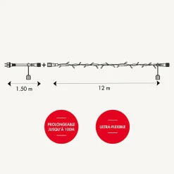 Guirlande fixe L12m - prolongeable - Chromex