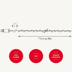 Guirlande Flammes vacillantes - LED animée - Chromex