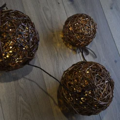 Guirlande grappe matière naturelle - LED Blanc chaud - Chromex