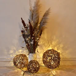 Guirlande grappe matière naturelle - LED Blanc chaud - Chromex