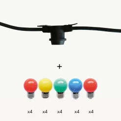 Guirlande guinguette Festival E27 - 10m prolongeable - Chromex