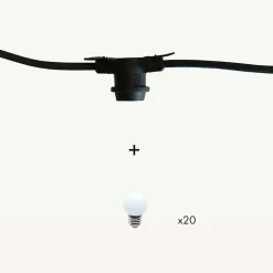 Guirlande guinguette Festival E27 - 10m prolongeable - Chromex