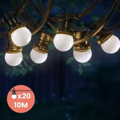 Guirlande Guinguette IP65 10M 20 Bulbes Blancs