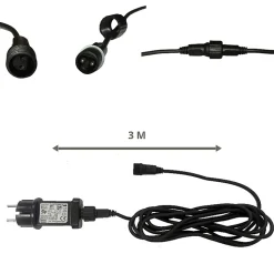 Guirlande Guinguette LED 8M 10pcs 3W IP65 - Câble Noir - Blanc Chaud 2300K - 3500K - SILAMP