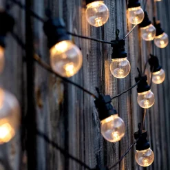 Guirlande Guinguette LED 13M 20pcs 6W IP65 Monocouleur - Câble Noir - Blanc Froid 6000K - 8000K - SILAMP