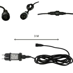 Guirlande Guinguette LED 13M 20pcs 6W IP65 Monocouleur - Câble Noir - Blanc Froid 6000K - 8000K - SILAMP